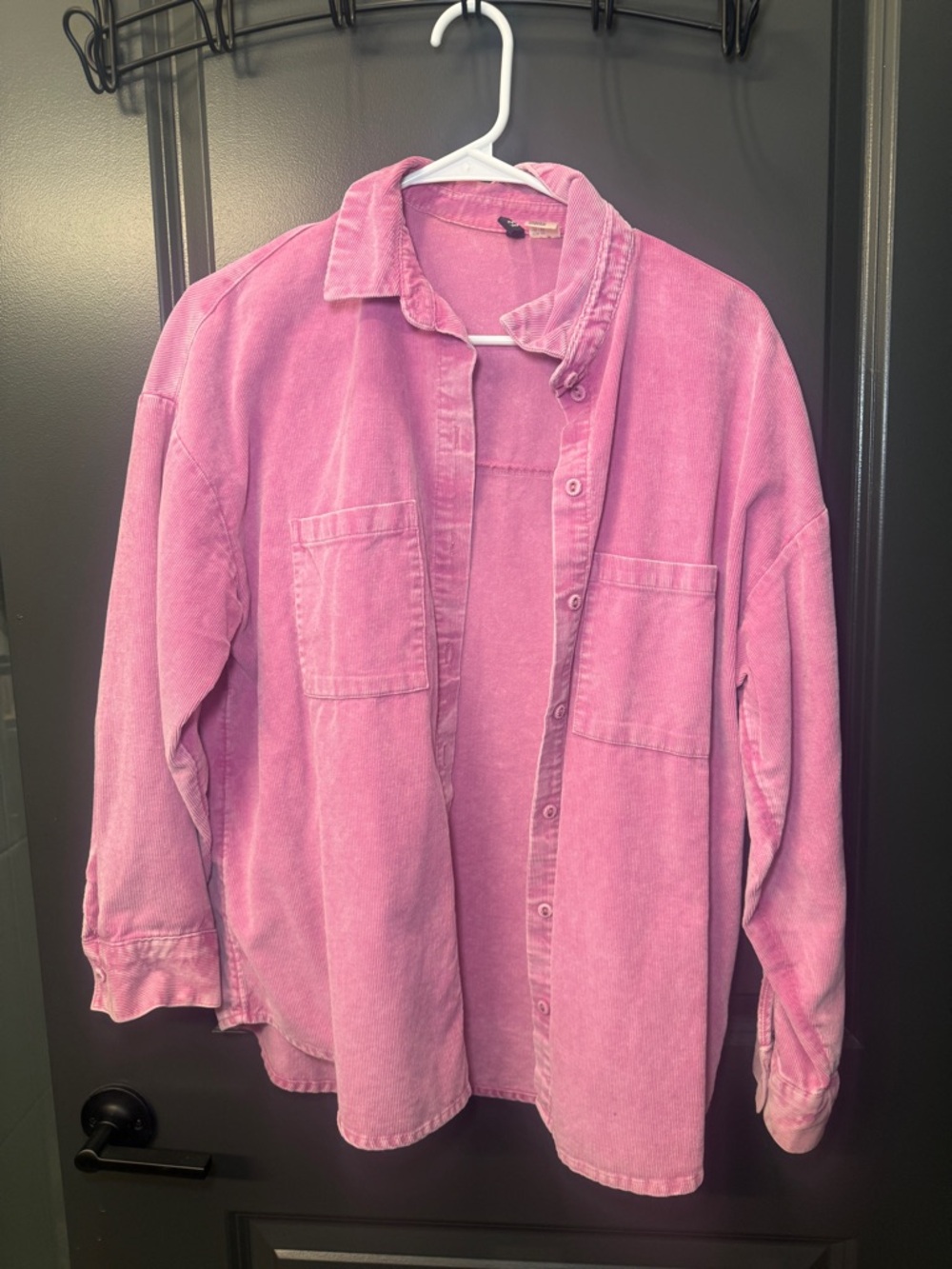 Women's Oversized Button-Up Jacket Distressed